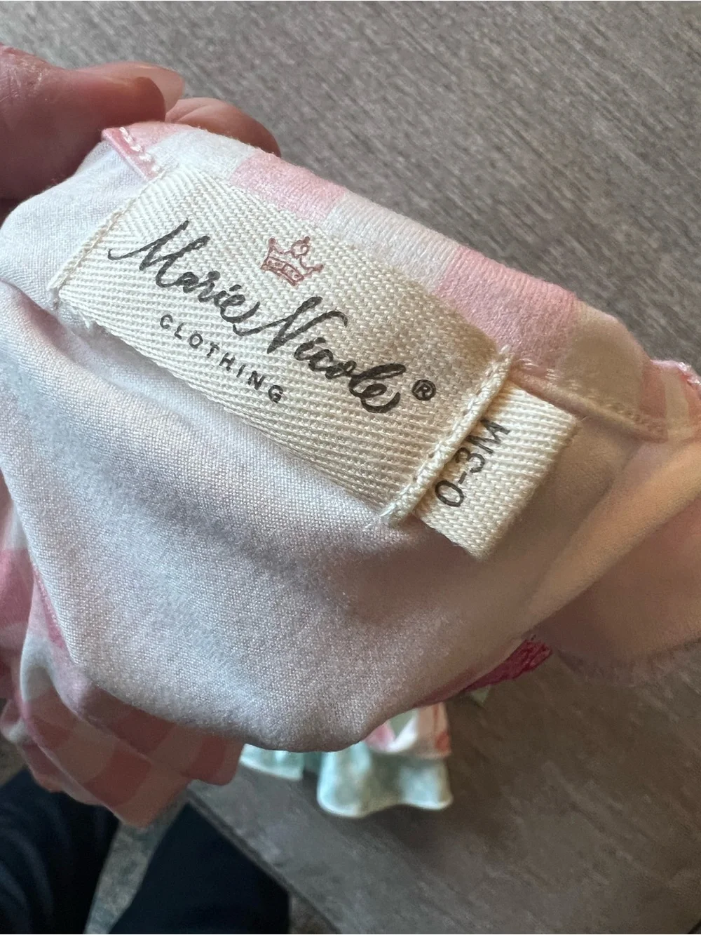 Pink Gingham Flamingo Ruffle One-Piece Romper by Marie Nicole